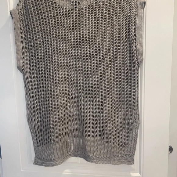 APT. 9 Sleeveless Sweater crochet size XL silver gray - Picture 2 of 6